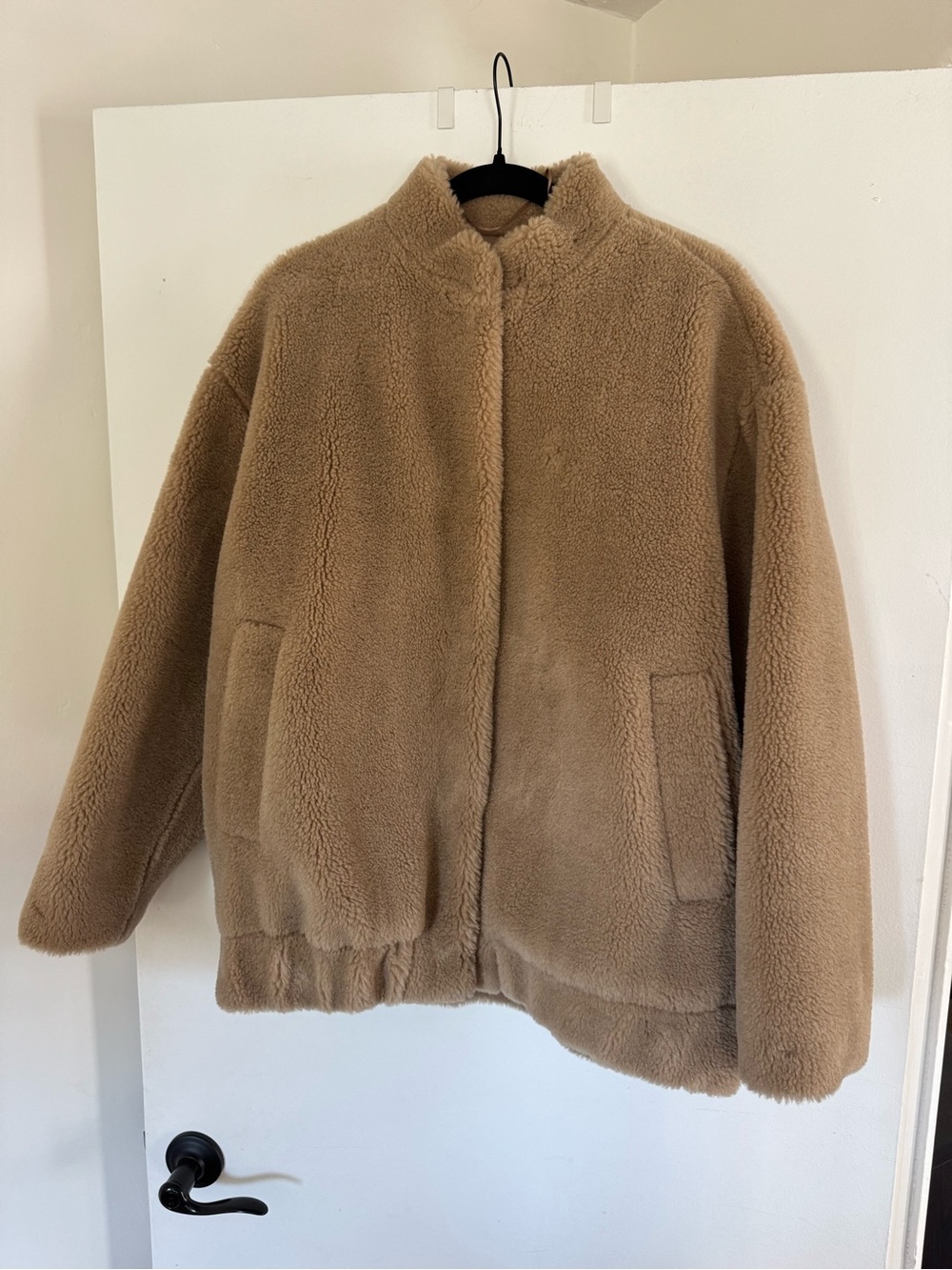Zara Women's Tan Teddy Faux Shearling Jacket